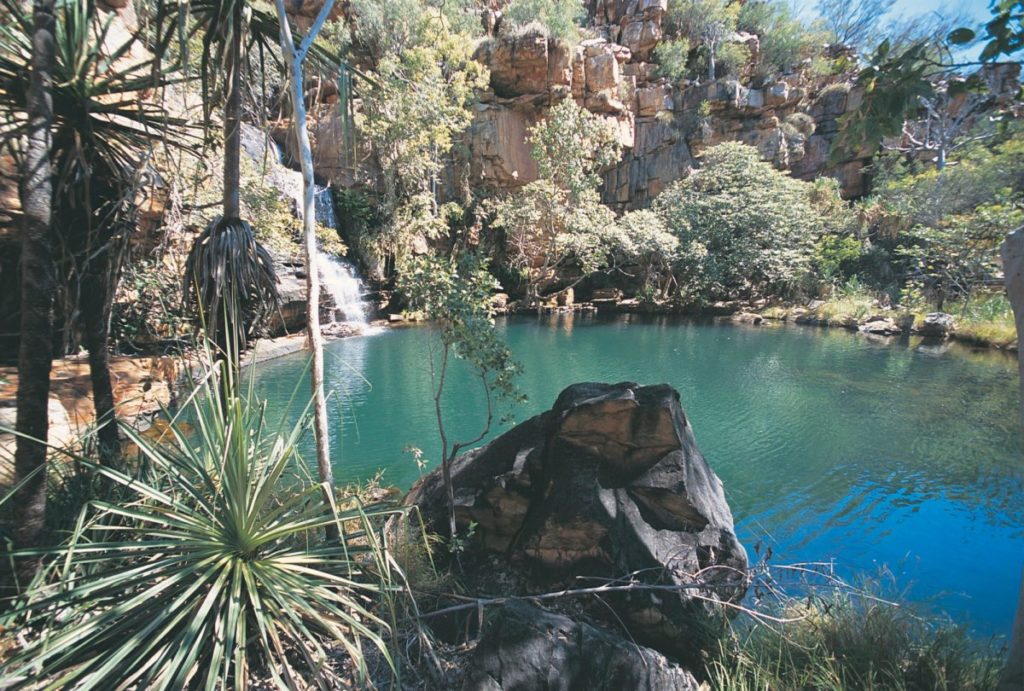 Galvans Gorge waterfall, off the Gibb River Road: Photo Tourism WA